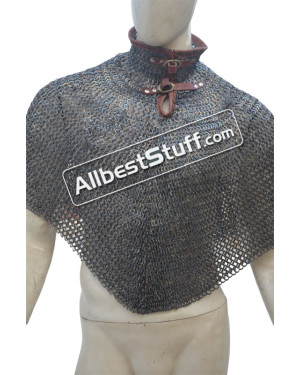 Medieval Titanium Chainmail Bishop Mantle 9 MM Flat Dome Pin Riveted